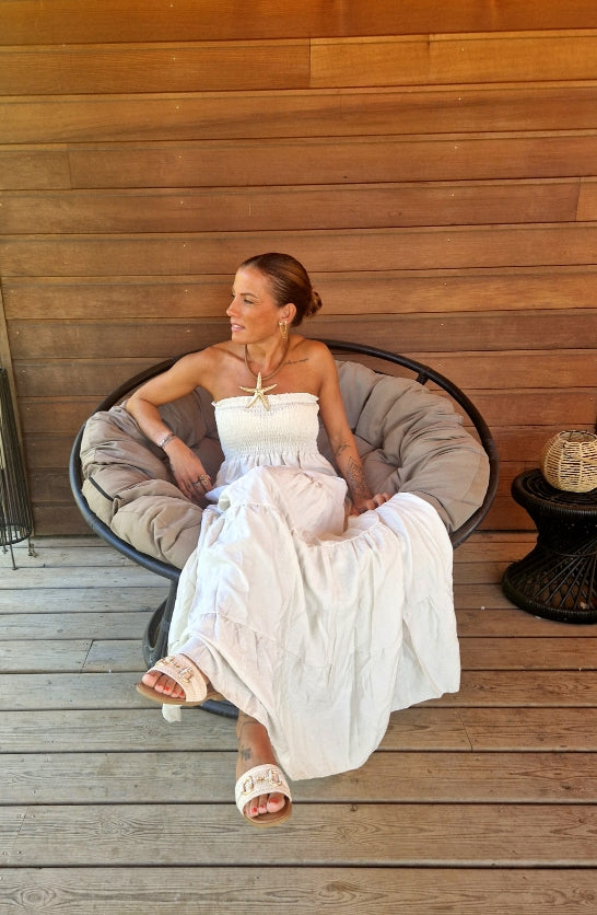 Robe SAVANA – Longue bustier en gaze de coton, taille unique