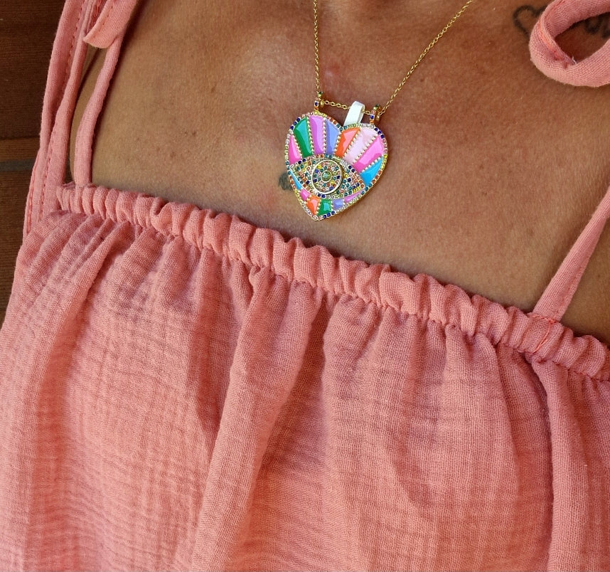 Collier AURA DIVINE – Multicolore & Plaqué Or