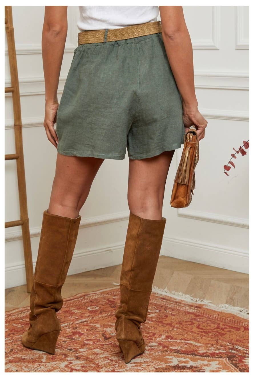 Short “LINA” – 100 % lin naturel, coupe chic