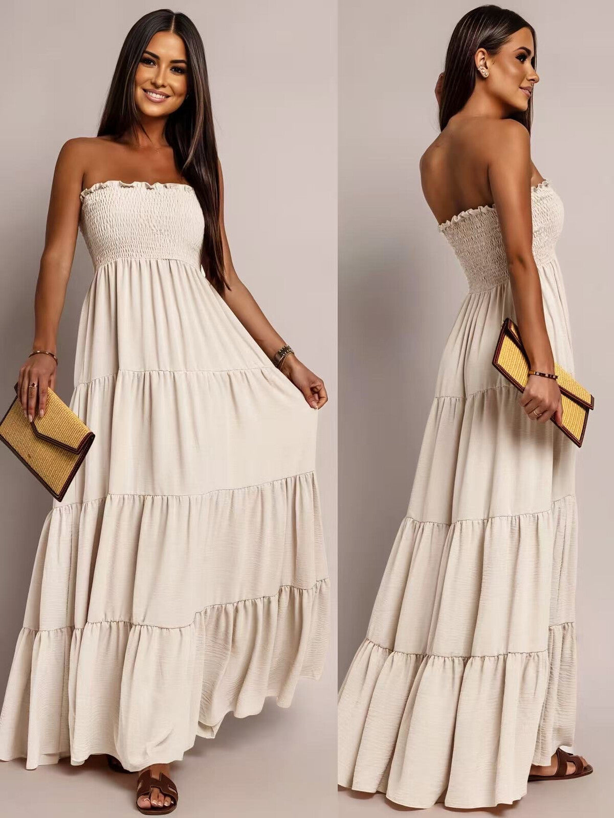 Robe SAVANA – Longue bustier en gaze de coton, taille unique