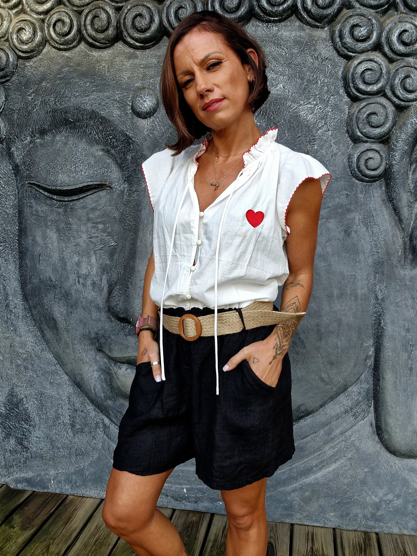 Blouse COEUR LIBRE – 100 % coton avec détails brodés